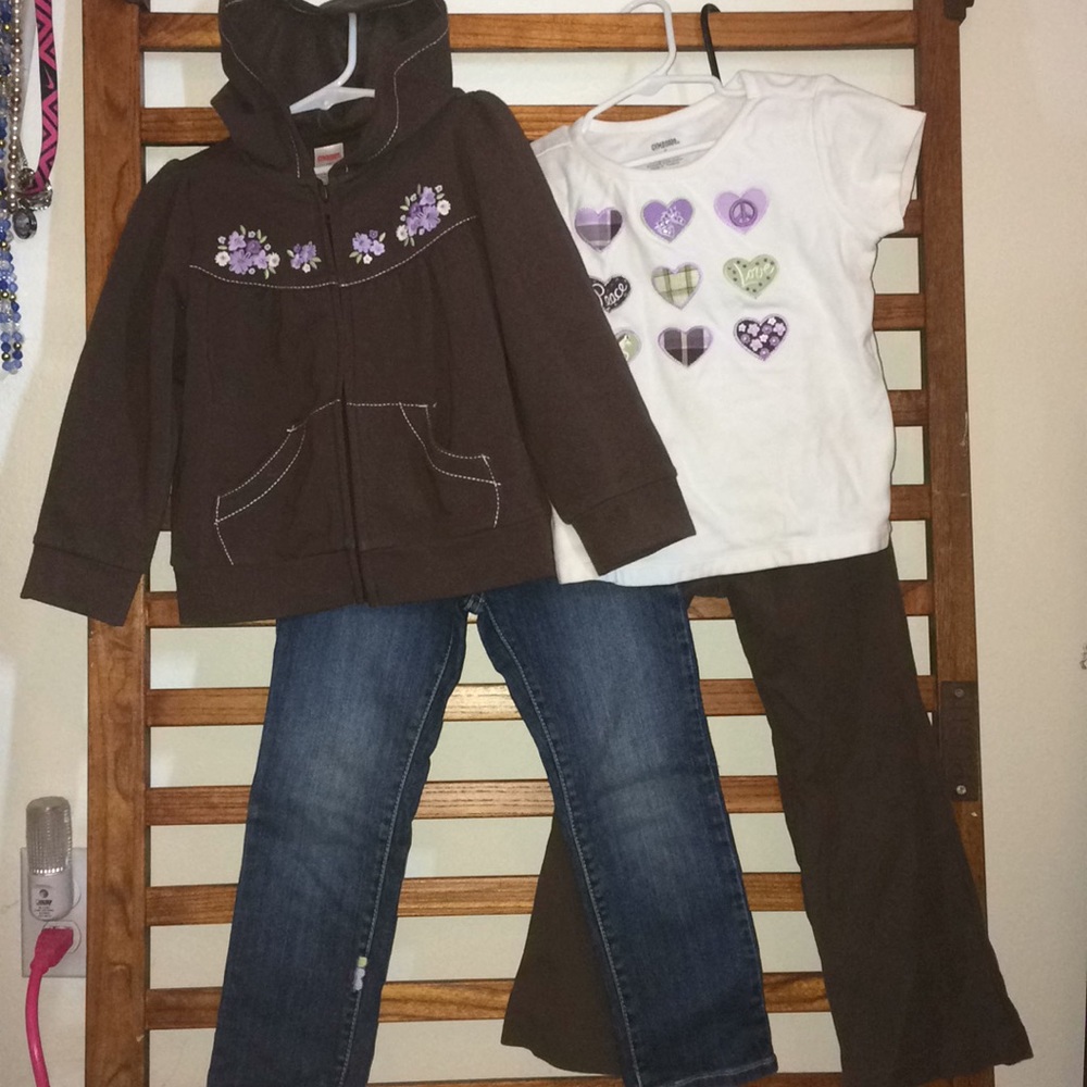 Girls 4/5 Gymboree 5pcs Hoodie-Tee-Jeans-YogaPants